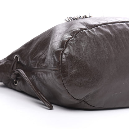 Chanel Tweed Lambskin Drawstring Tweedy Tote Brown 8 of 14