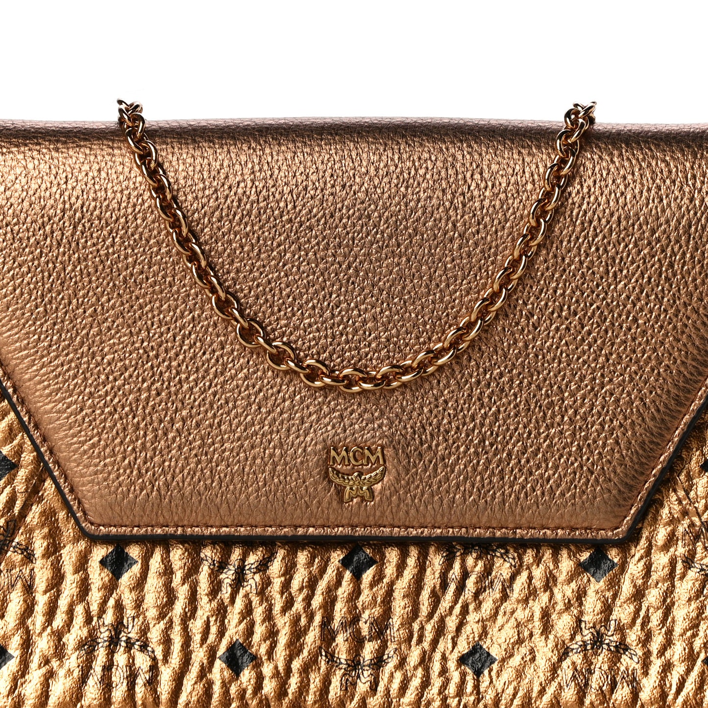 Metallic Visetos Crossbody Gold