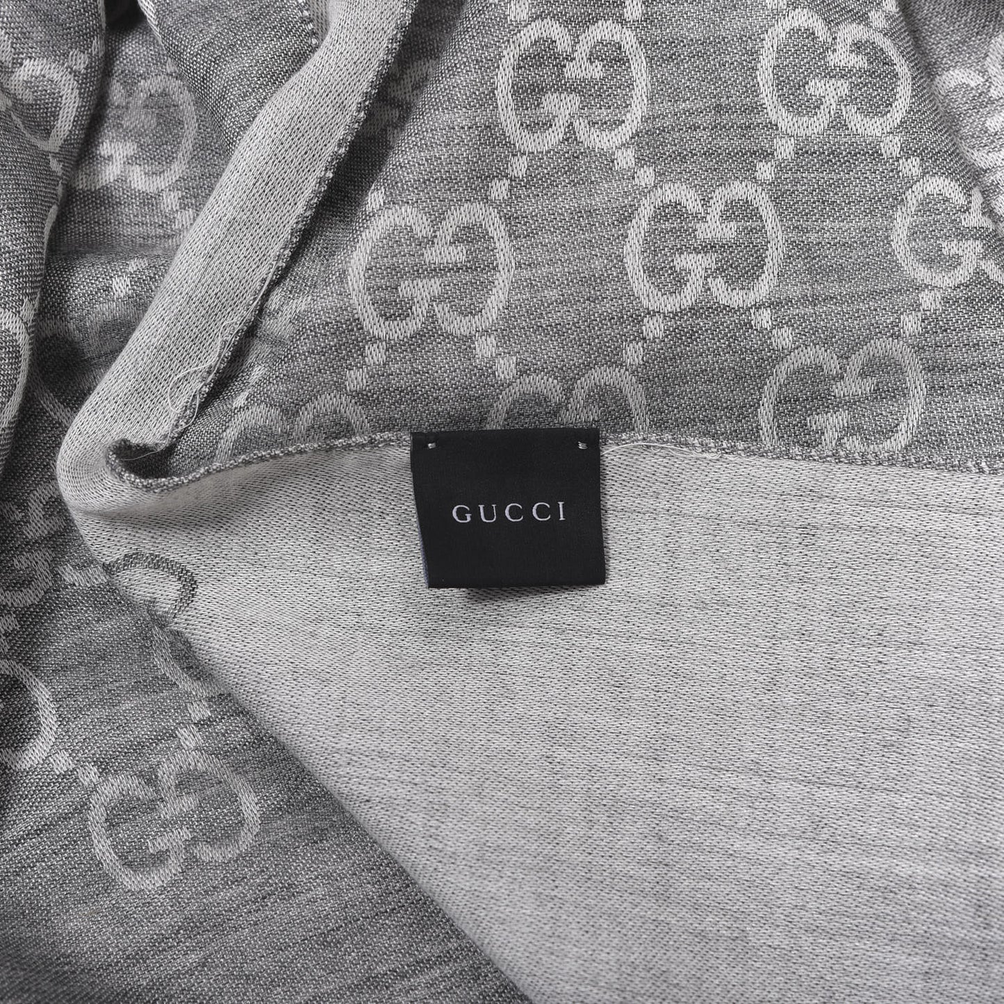 Wool Silk GG Monogram GGNat Scarf Lead