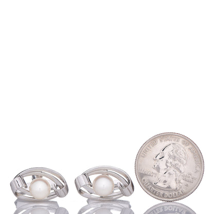 Mikimoto 14K White Gold Akoya Pearl 7.5mm Cufflinks 2 of 4