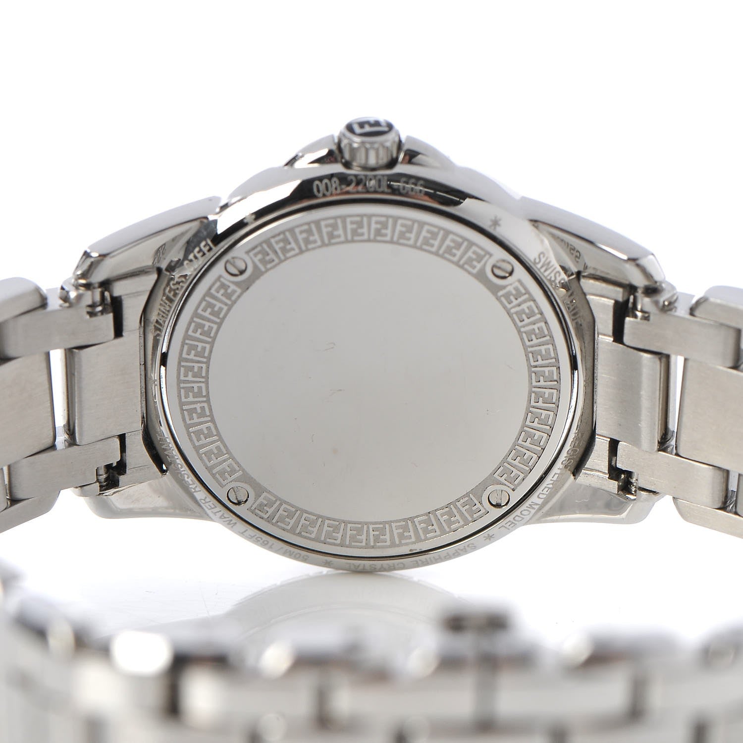 Fendi Stainless Steel Diamond Mother of Pearl 30mm Quartz Watch 7 of 8