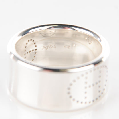 Hermes Sterling Silver GM Eclipse Ruban Ring 59 8.75 5 of 6