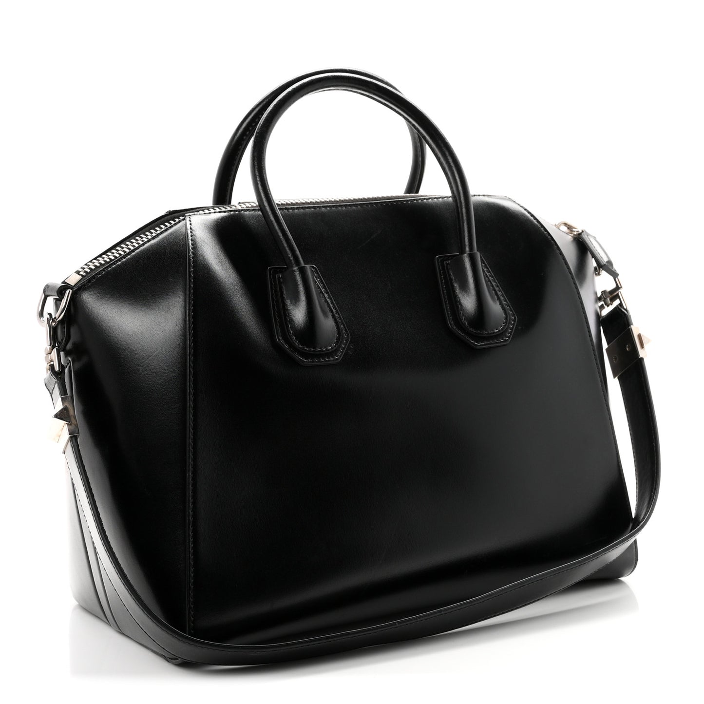 Shiny Lord Calfskin Medium Antigona Black
