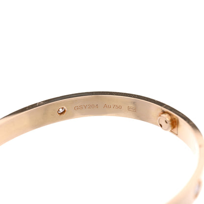 Cartier 18K Yellow Gold 4 Diamond LOVE Bracelet 17 4 of 6
