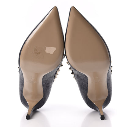 Valentino Garavani Pebbled Calfskin Rockstud 85mm Pumps 36 Marine 5 of 9
