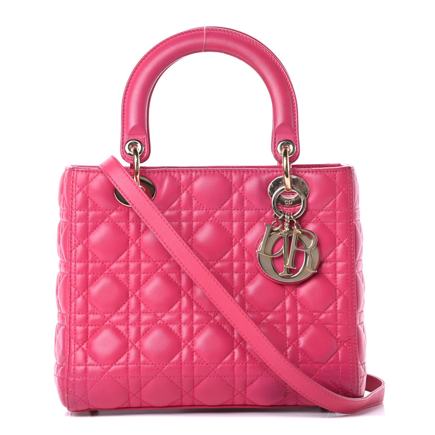 Lambskin Cannage Medium Lady Dior Pink