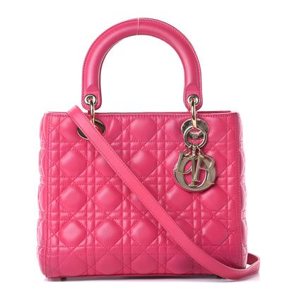 Christian Dior Lambskin Cannage Medium Lady Dior Pink 1 of 15