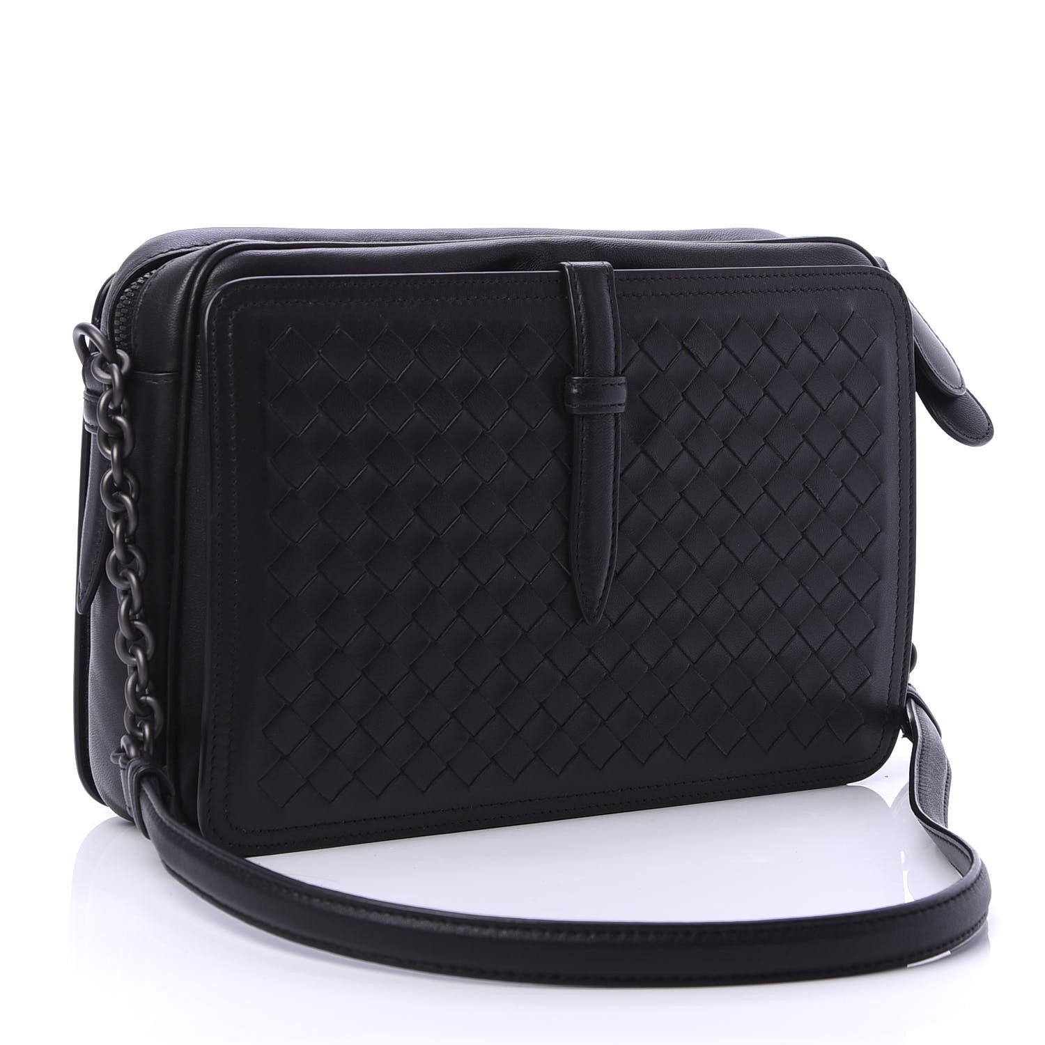 Bottega Veneta Nappa Intrecciato Medium Camera Shoulder Bag Black 4 of 10