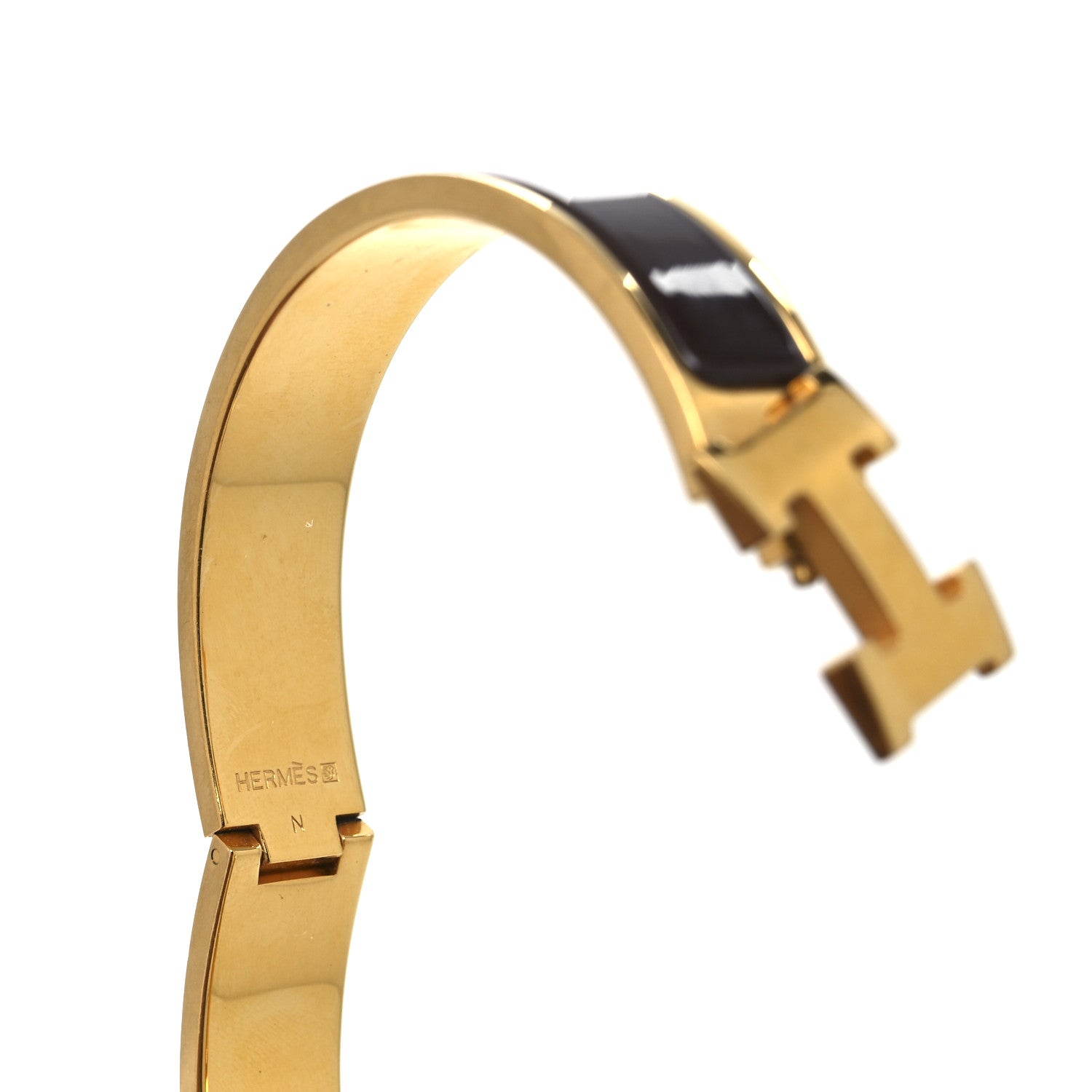Hermes Enamel Narrow Clic Clac H Bracelet GM Moka 4 of 4