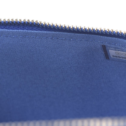 Chanel Raffia Jute Striped Small Vanity Case With Chain Blue Beige 7 of 11