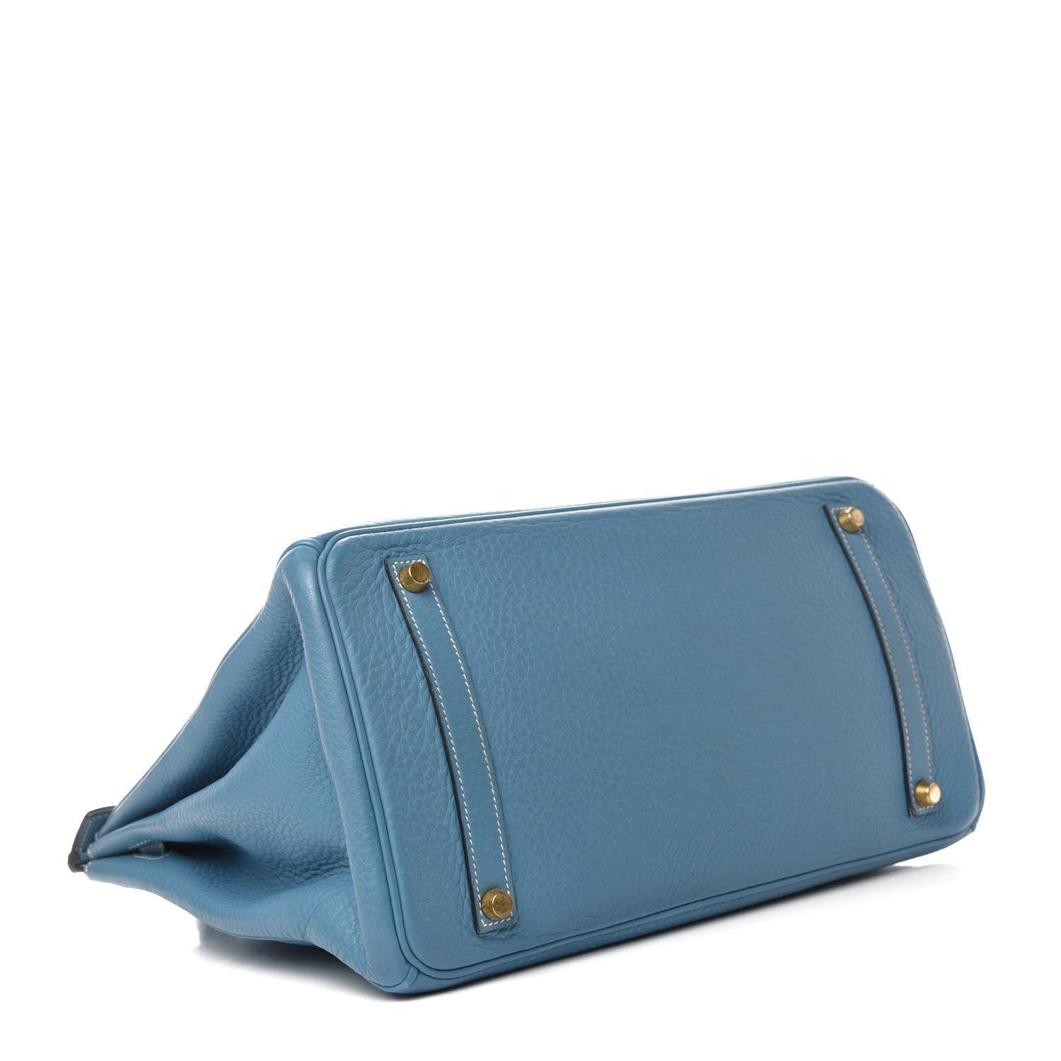 Hermes Taurillon Clemence Birkin 35 Blue Jean 5 of 38