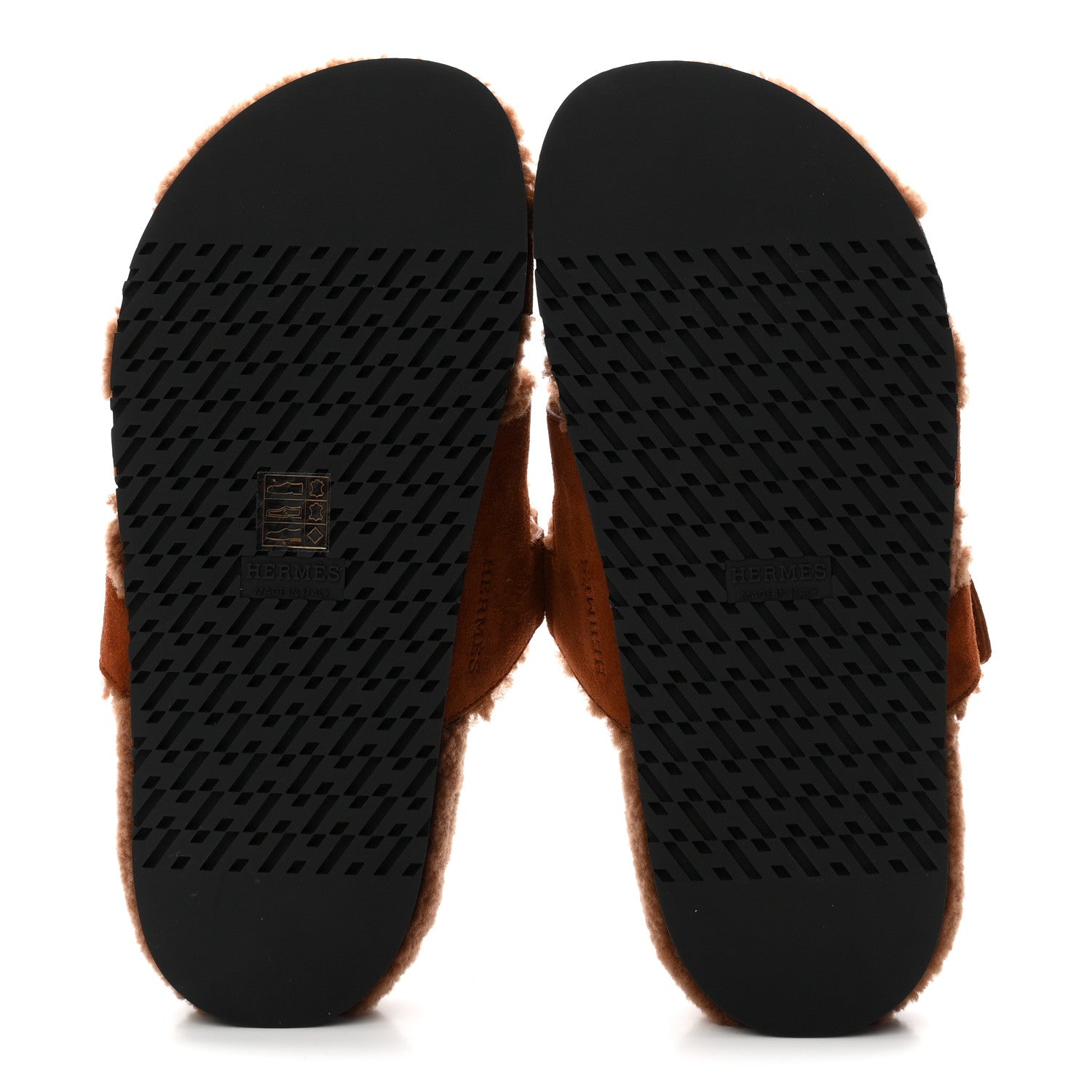 Hermes Suede Goatskin Shearling Womens Chypre Sandals 38 Gold 6 of 8