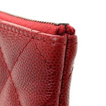 Chanel Caviar Quilted Small Cosmetic Case Dark Red 8 of 10