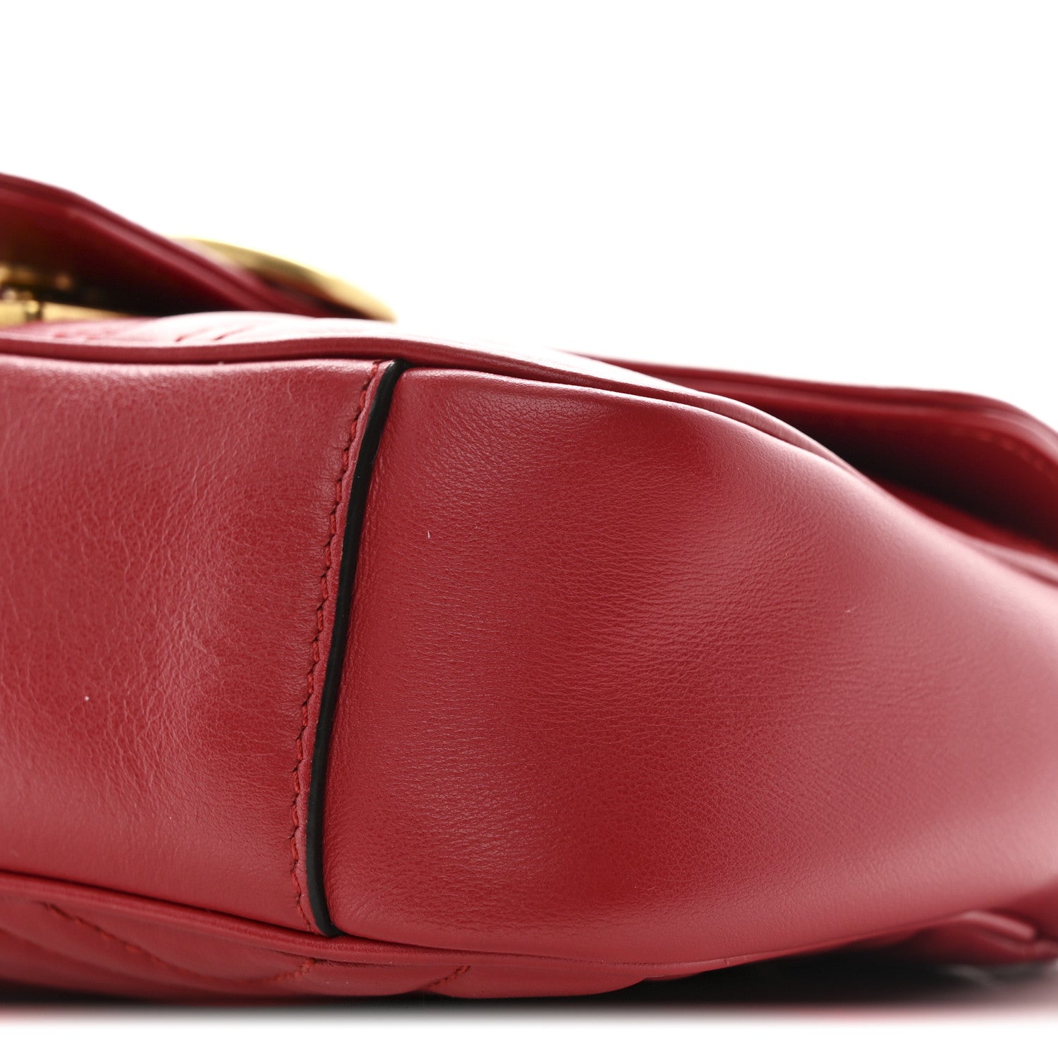 Gucci Calfskin Matelasse Mini GG Marmont Shoulder Bag Hibiscus Red 10 of 10
