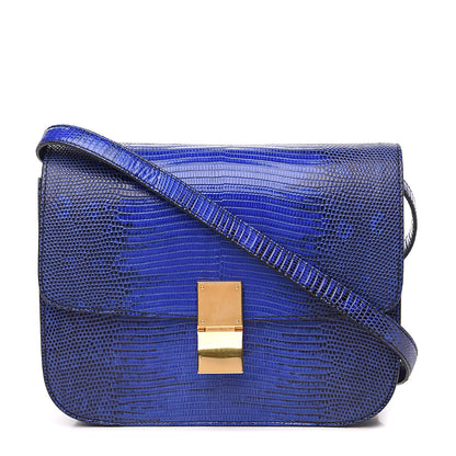Celine Lizard Medium Classic Box Flap Bag Indigo 1 of 9