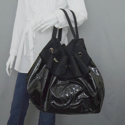 Chanel Vinyl Stretch Spirit Large Cabas Tote Black 2 of 11
