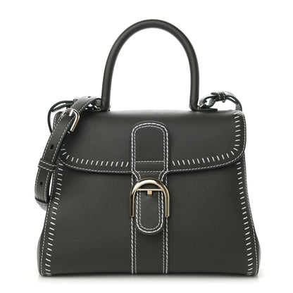 Delvaux Grained Calfskin Rodeo Surpique MM Brillant Satchel British Green 1 of 10