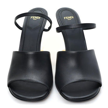 Fendi Calfskin Fendi First 95mm Slide Sandals 38 Black 3 of 9