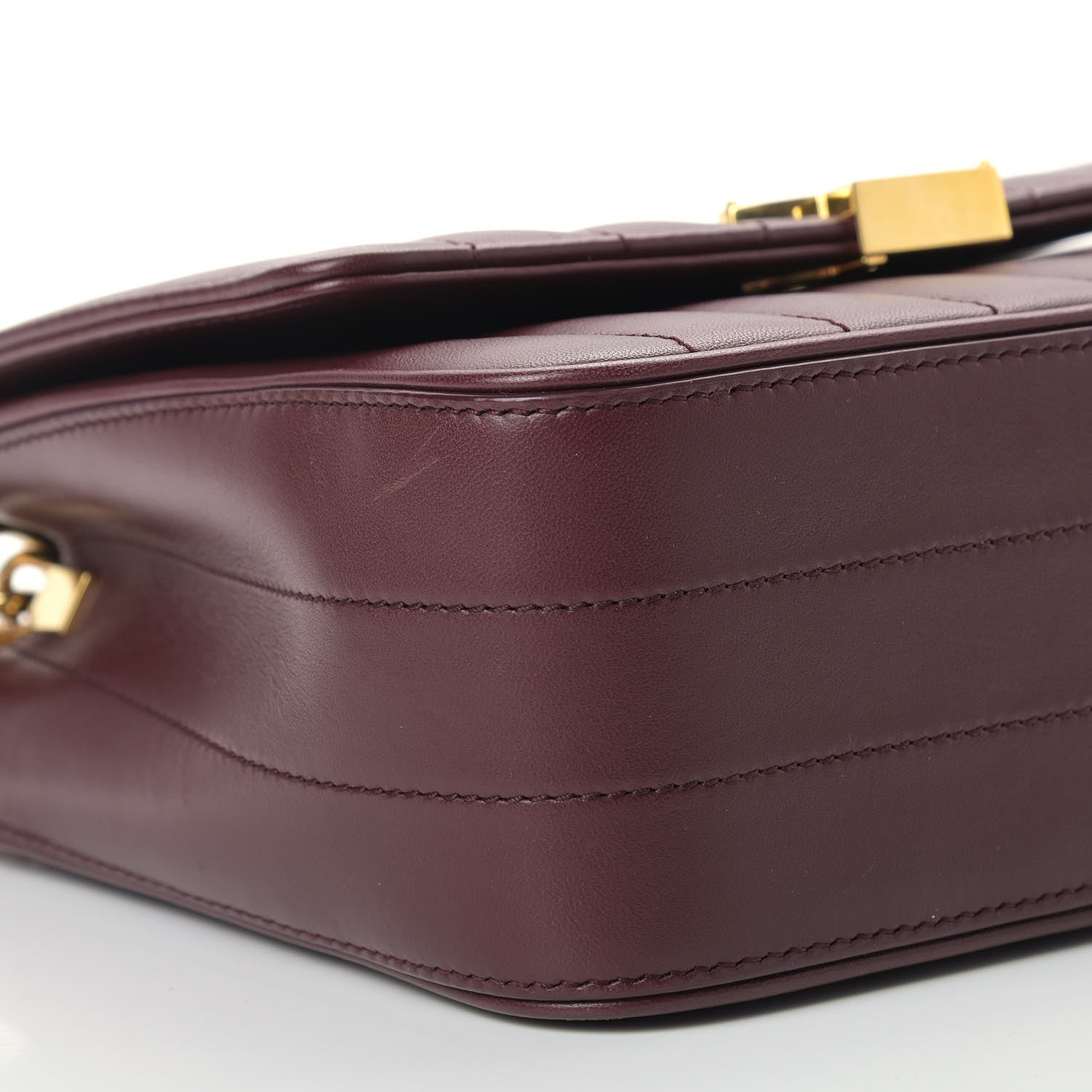 Saint Laurent Lambskin Matelasse Monogram Medium Vicky Chain Bag Dark Legion Red 5 of 9