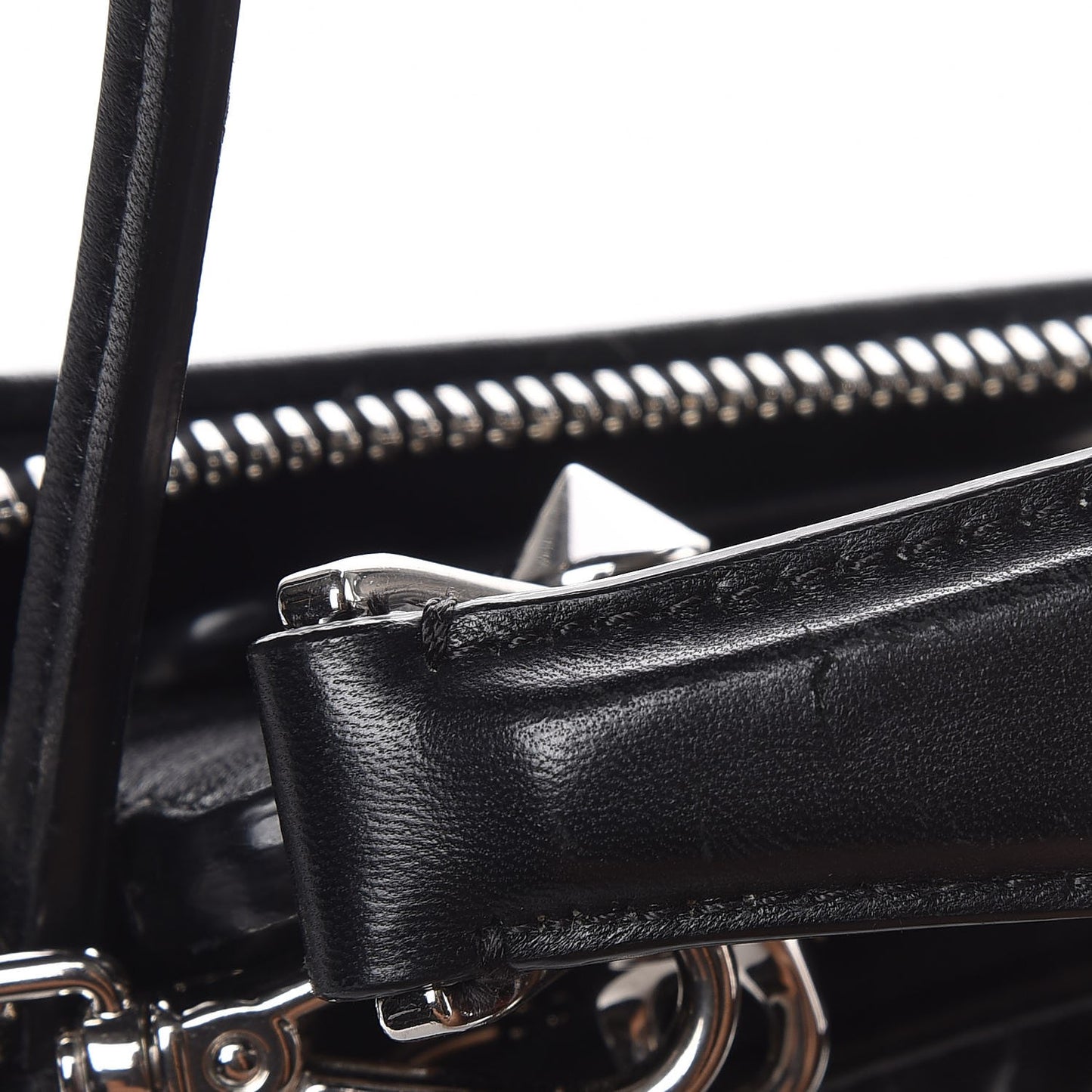 Shiny Nappa Trapuntata Small DotCom Click Top Handle Chain Satchel Black