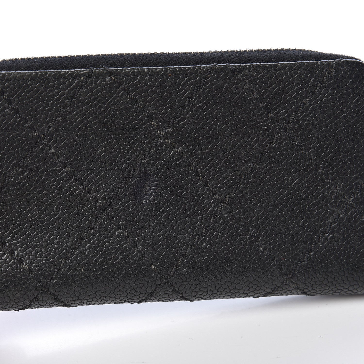 Chanel Caviar Outdoor Ligne Zip Coin Purse Wallet Black 9 of 15