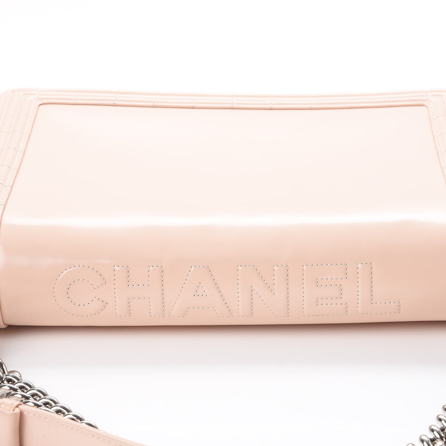 Glazed Calfskin Large Boy Flap Light Pink