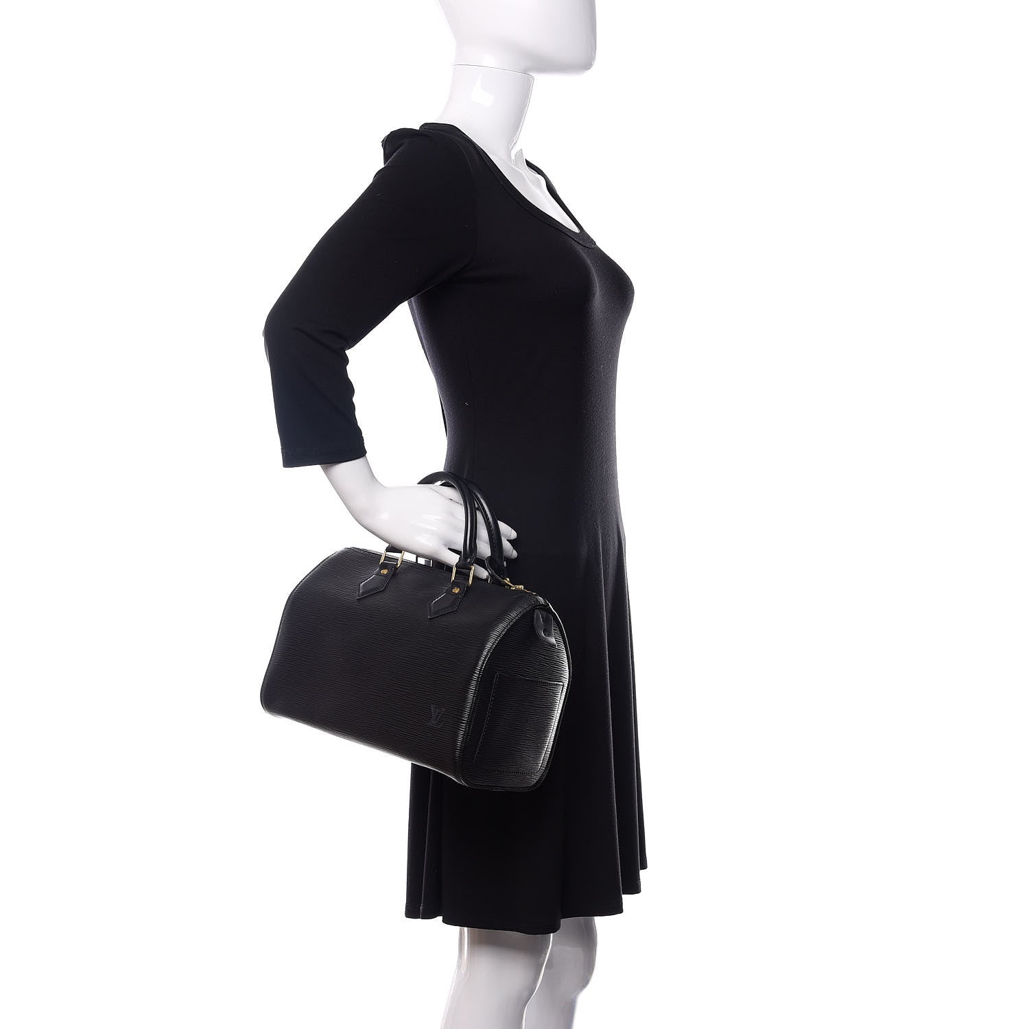 Louis Vuitton Epi Speedy 25 Black 2 of 10