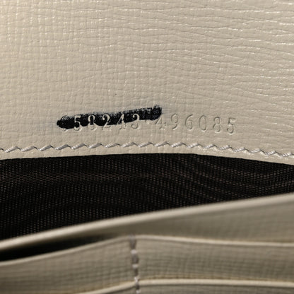 Gucci Azalea Calfskin GG Monogram Bi-Color Debossed Diana Chain Wallet Emerald Stone Topaz Mystic White 7 of 11