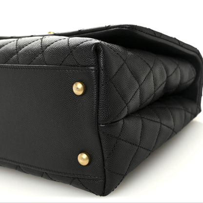 Chanel Caviar Lizard Quilted Small Coco Handle Flap Black 10 of 11