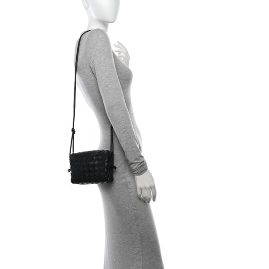 Nappa Intrecciato Mini Loop Camera Bag Black