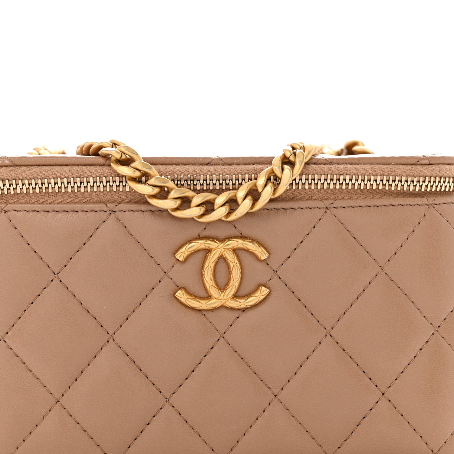 Chanel Lambskin Quilted Small Pillow Crush Vanity Case With Chain Beige 8 of 13