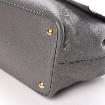 Prada Vitello Daino Flap Shoulder Bag Marmo 11 of 12