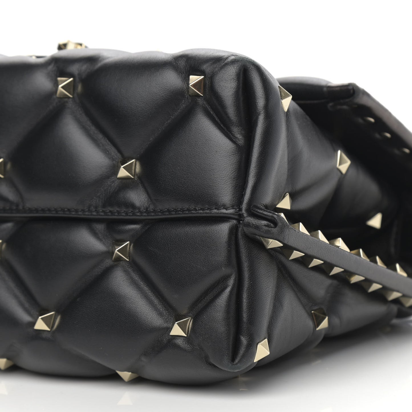 Lambskin VLTN Print Candystud Top Handle Bag Black
