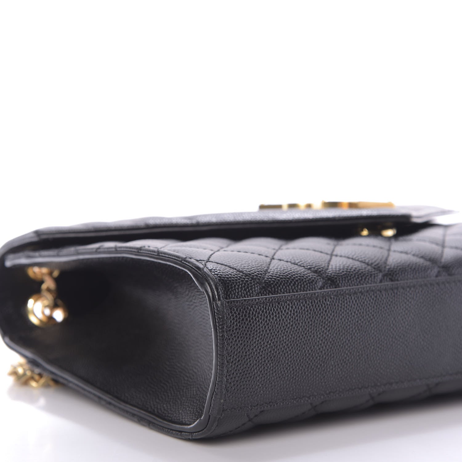 Saint Laurent Grain De Poudre Textured Mixed Matelasse Triquilt Medium Monogram Satchel Black 6 of 8