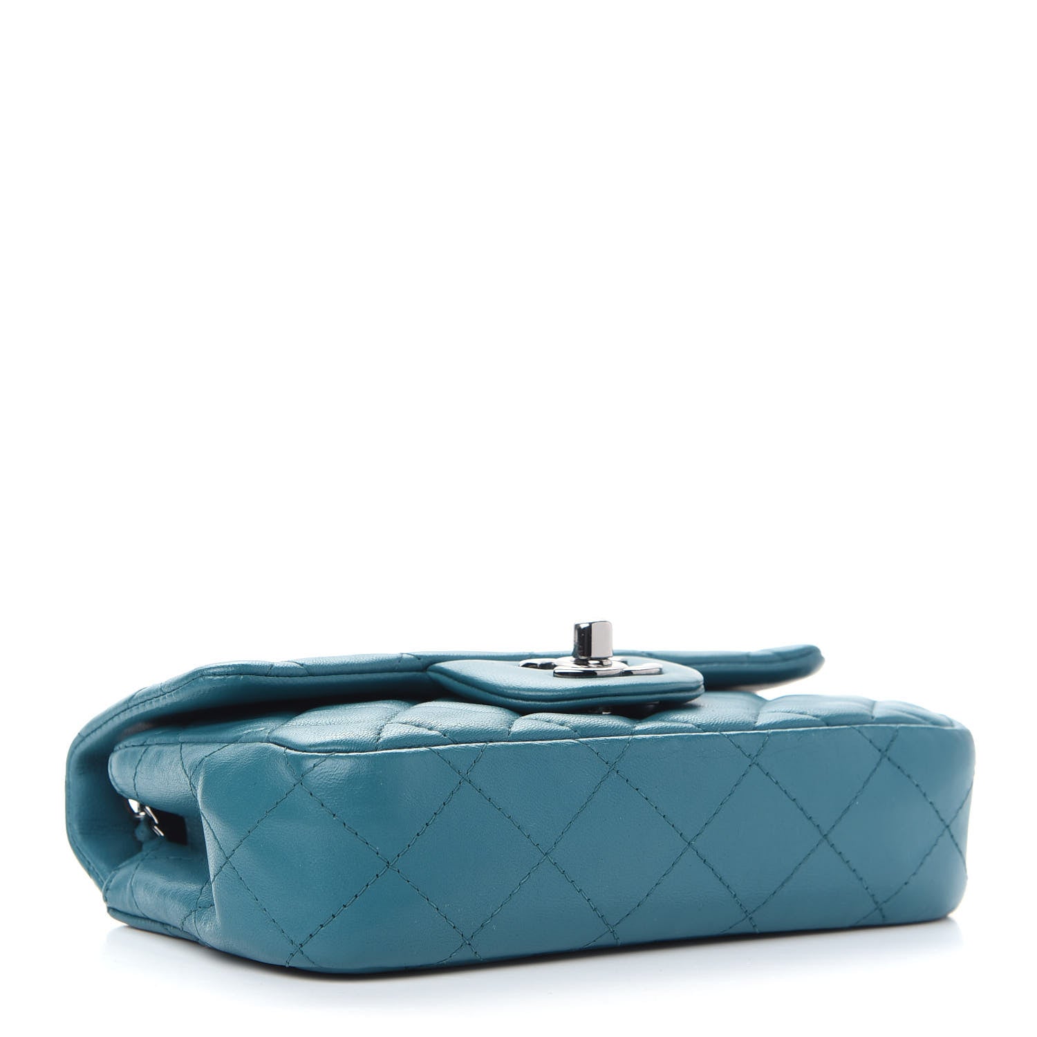 Chanel Lambskin Quilted Extra Mini Rectangular Flap Turquoise 3 of 8