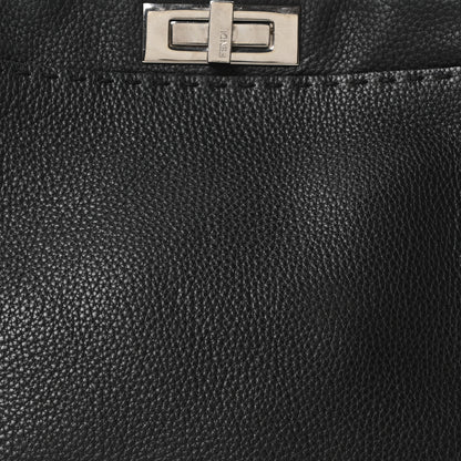 Fendi Cuoio Romano Selleria Bi-Color Medium Peekaboo Iconic Satchel Black Mou 7 of 9