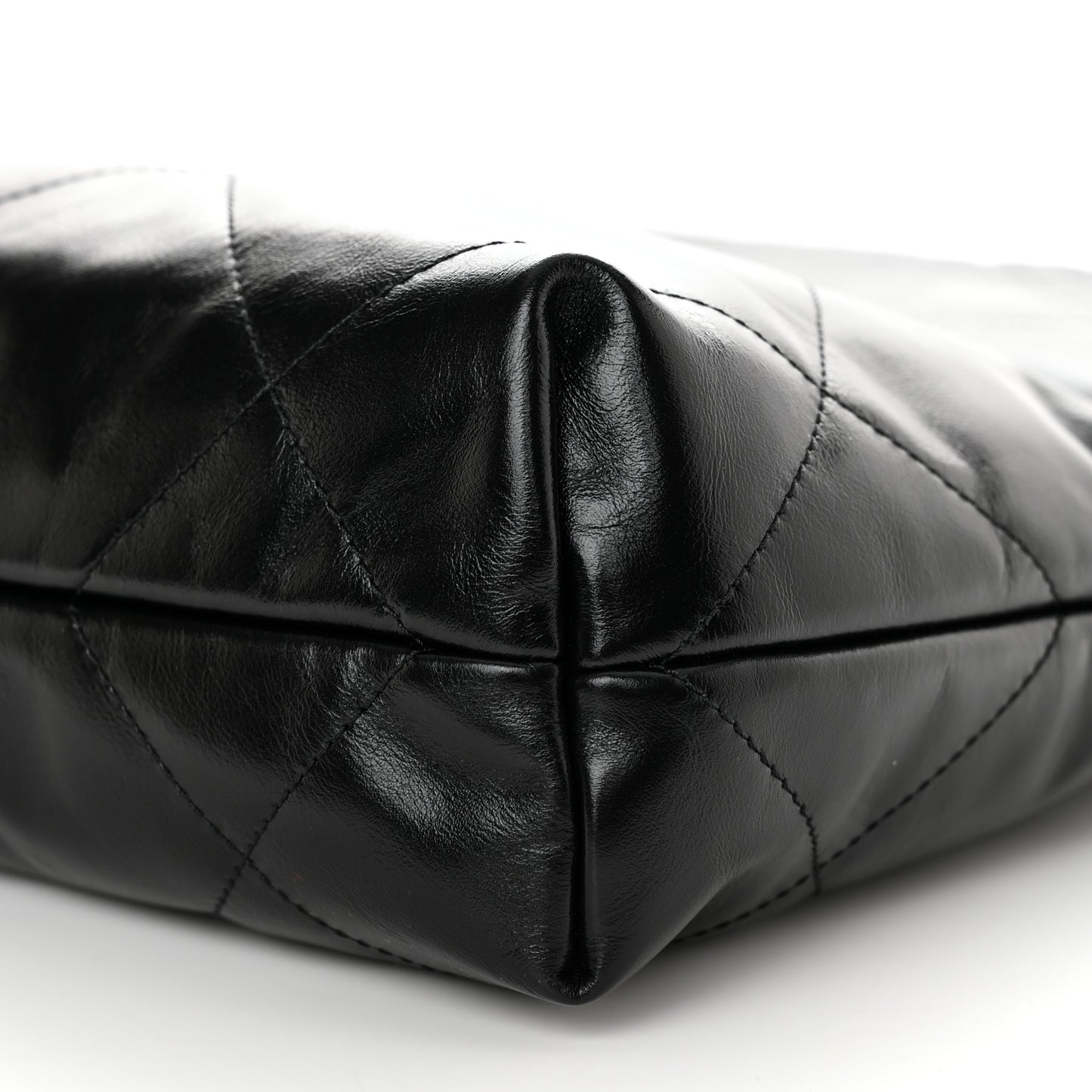 Shiny Calfskin Quilted Small Chanel 22 Black