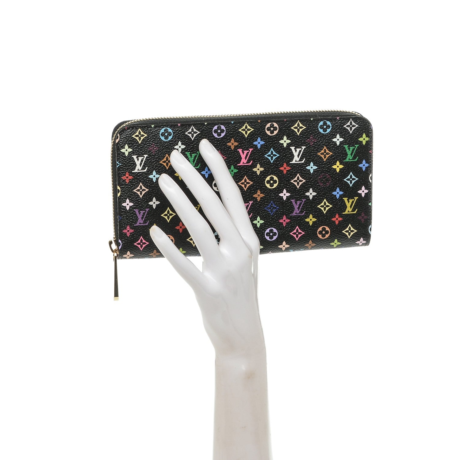 Louis Vuitton Monogram Multicolor Zippy Wallet Black Violet 2 of 6