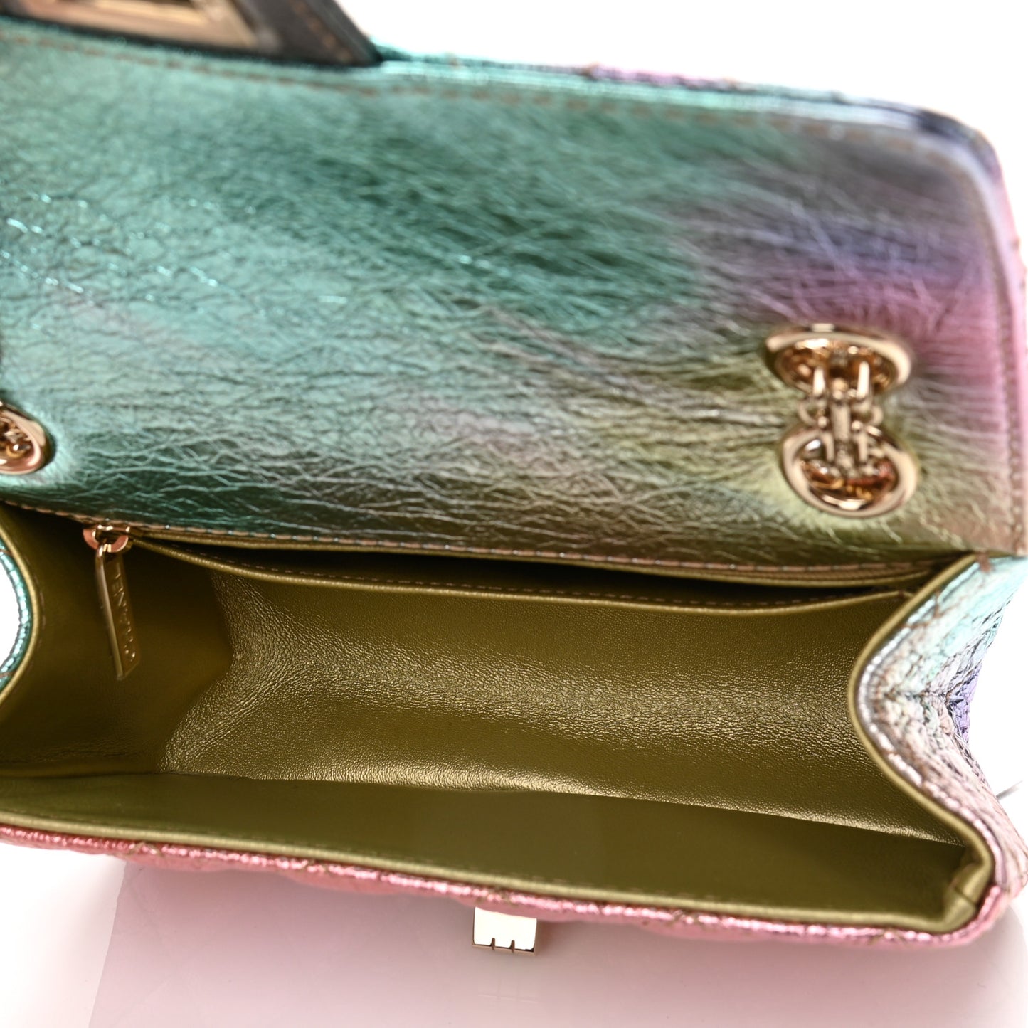 Metallic Goatskin Quilted Mini 2.55 Reissue Flap Multicolor