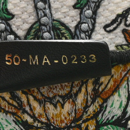 Christian Dior Canvas Embroidered Medium Etoile De Voyage Book Tote White Multicolor 7 of 12