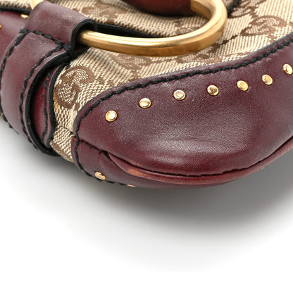 Gucci Monogram Studded Horsebit Clutch Bordeaux 11 of 14