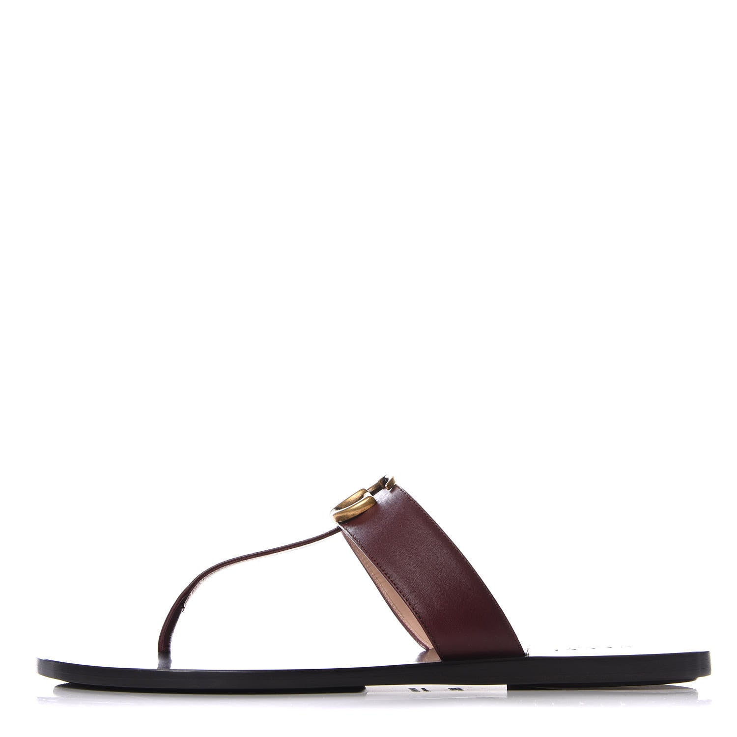 Gucci Calfskin GG Marmont Thong Sandals 39.5 Vintage Bordeaux 1 of 8