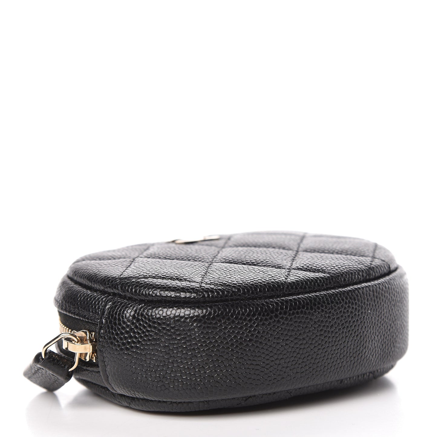 Caviar Quilted Zip Around Classic Coin Purse Black