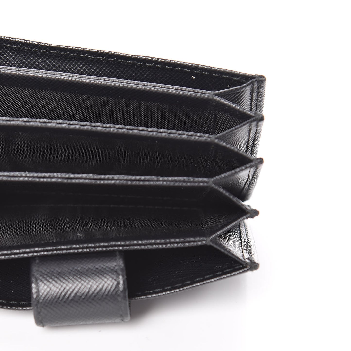 Saffiano Metal Gusseted Card Holder Black
