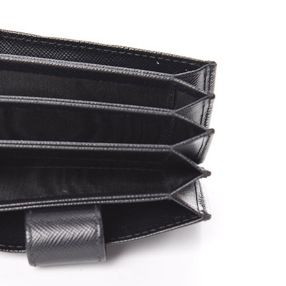Prada Saffiano Metal Gusseted Card Holder Black 5 of 7