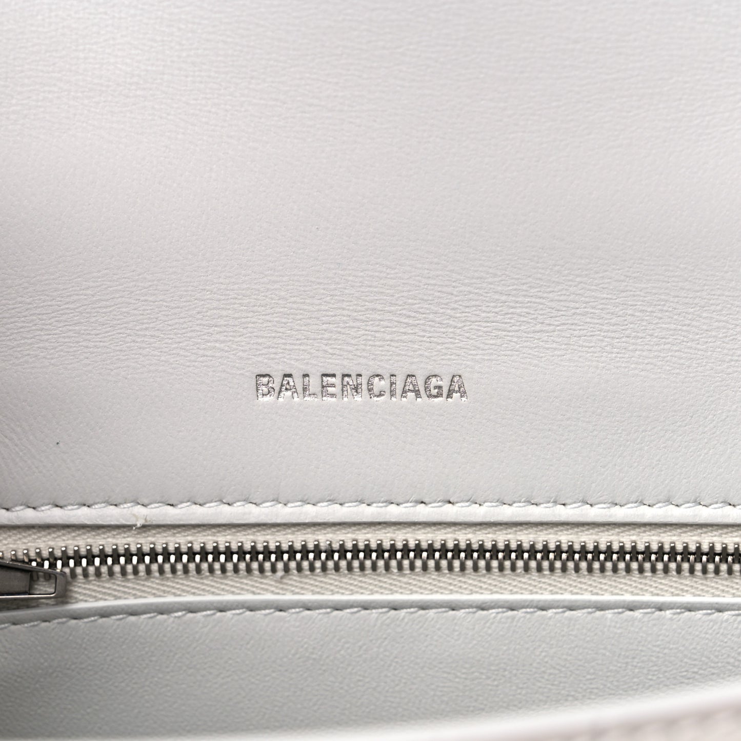 Calfskin Crocodile Embossed Small Hourglass Top Handle Bag White