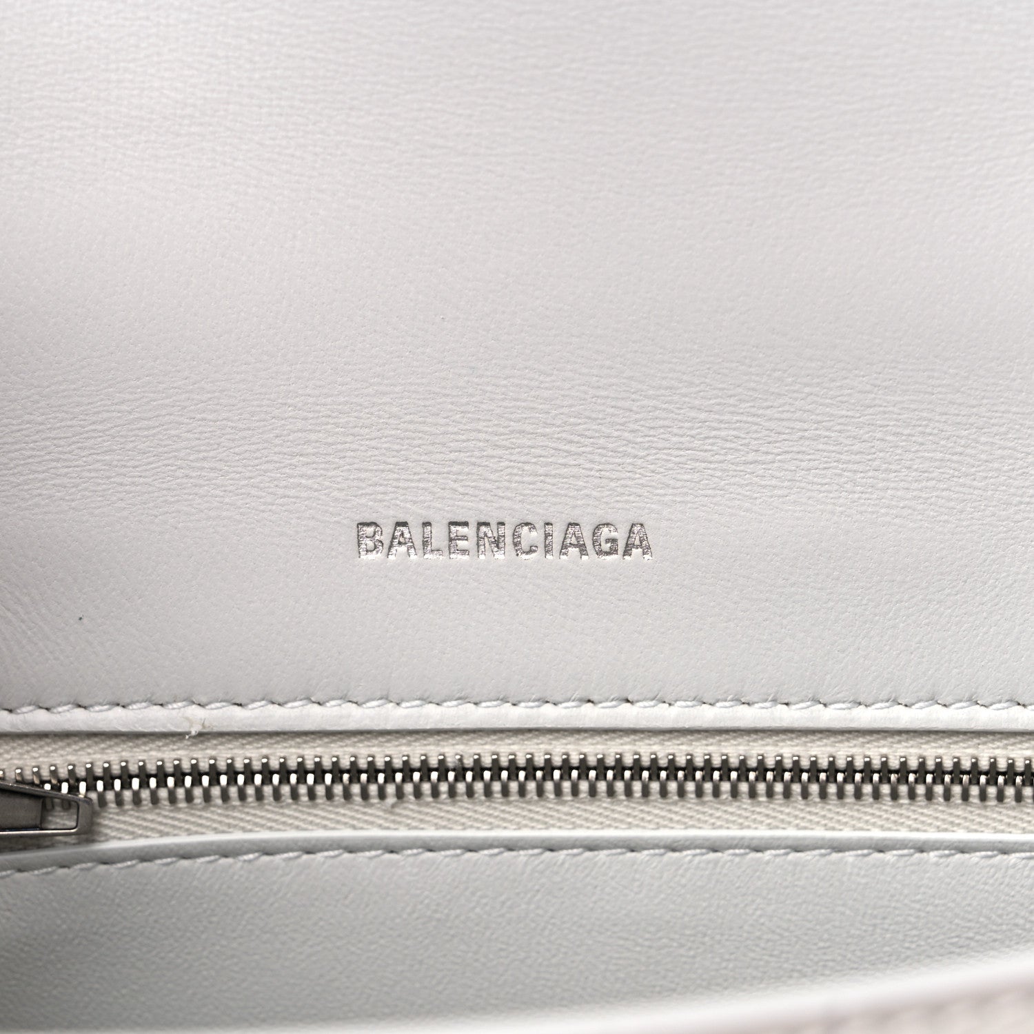 Balenciaga Calfskin Crocodile Embossed Small Hourglass Top Handle Bag White 6 of 9