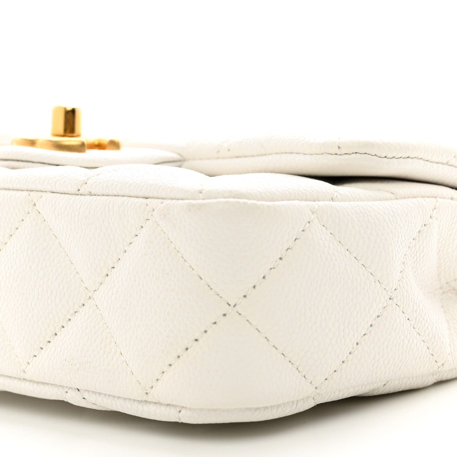 Chanel Caviar Quilted Mini Sweetheart Rectangular Flap White 10 of 10