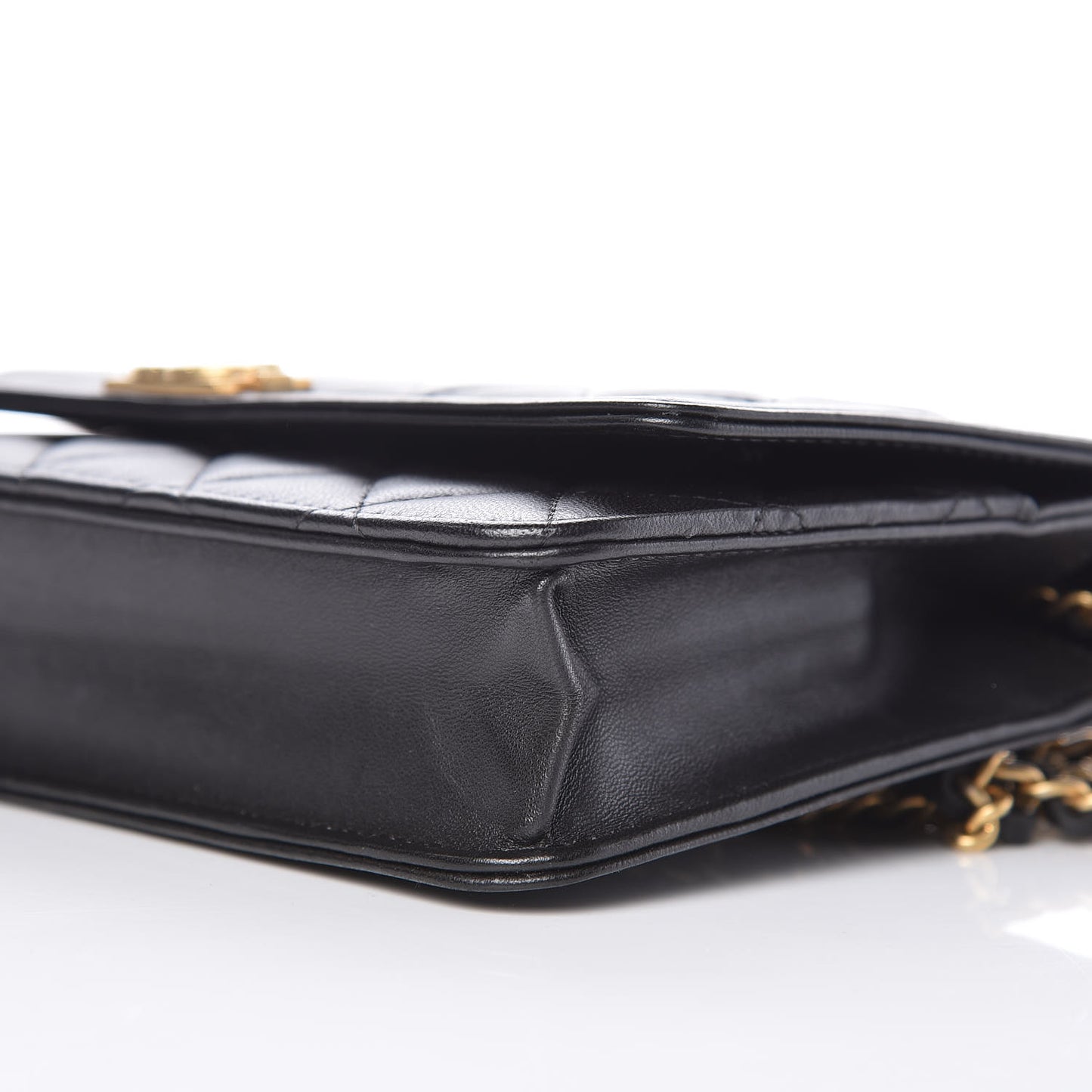 Lambskin Quilted Boy Wallet On Chain WOC Black