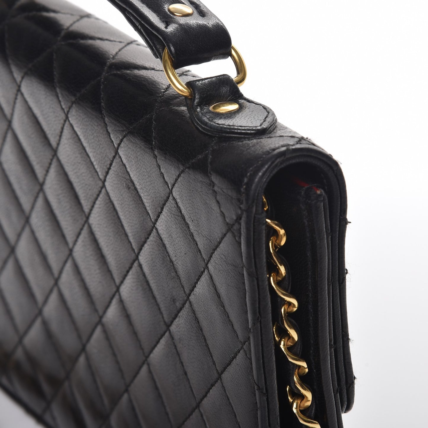 Lambskin Quilted Runway Flap Bag Black